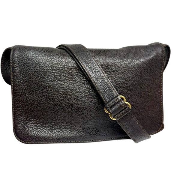 Vintage Coach Dark Brown #4928 Full Flap Leather Crossbody Messenger Bag 90s - Picture 15 of 15